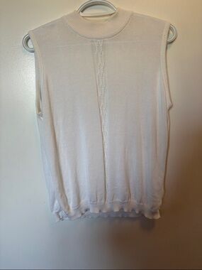 Bette & Court Sleeveless Knit Mock Neck Top - White